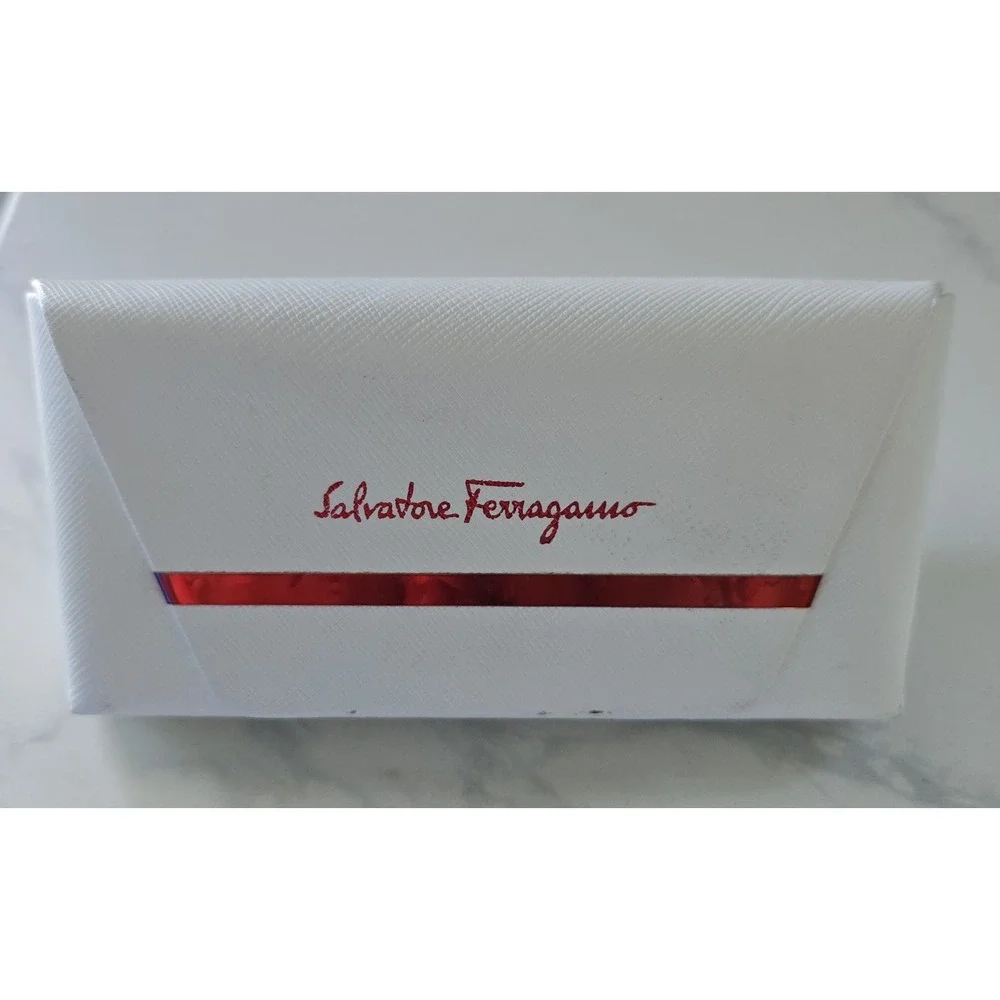 Rare Salvatore Ferragamo‎ Glasses Case Italian White Semi Hard